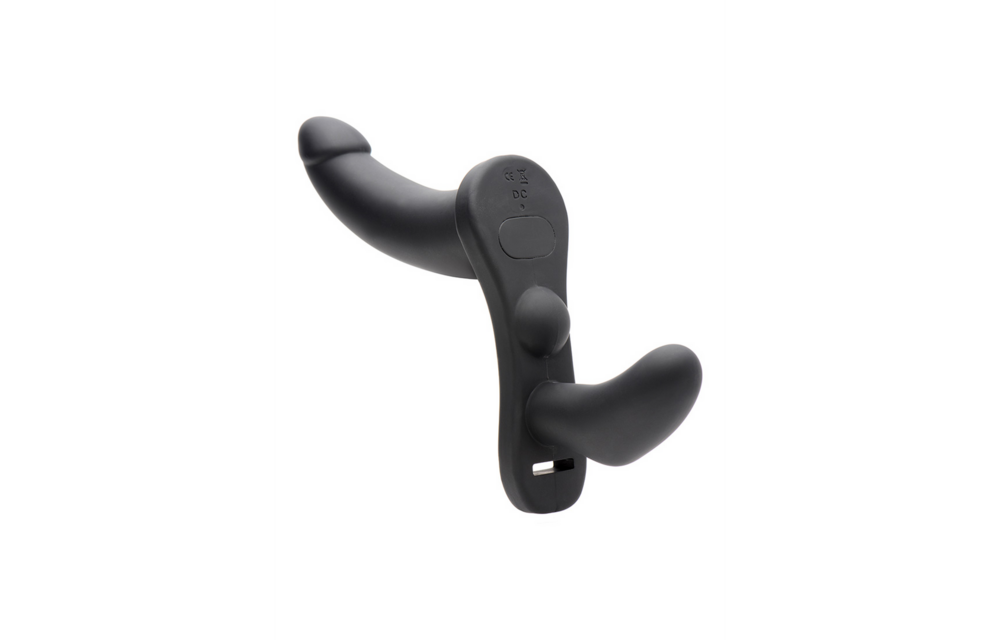 Su Double Take 24,1 cm - Strap-On Harness met Vibraties