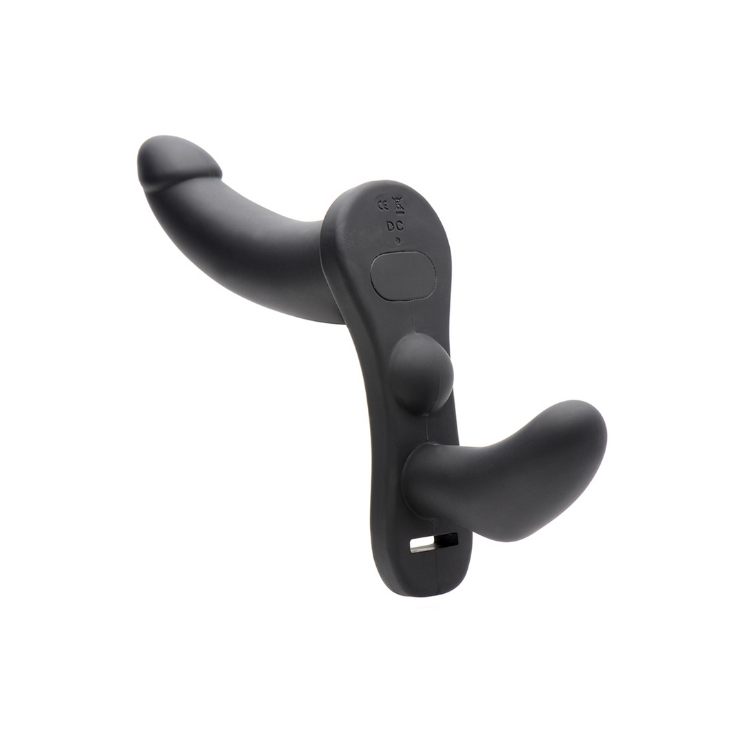 Su Double Take 24,1 cm - Strap-On Harness met Vibraties