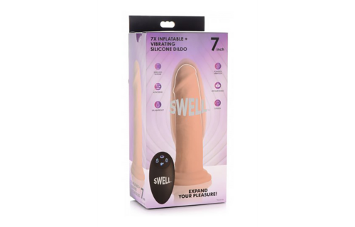 Swell - Inflatable and Vibrating Silicone Dildo - 7 / 18 cm