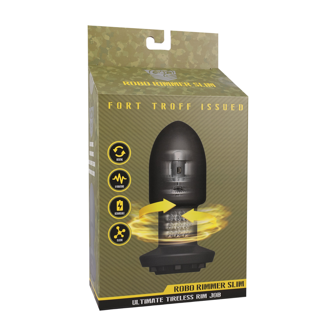 Robo Rimmer Slim 12,5 cm - Draadloze Plug Zwart | Doc Johnson