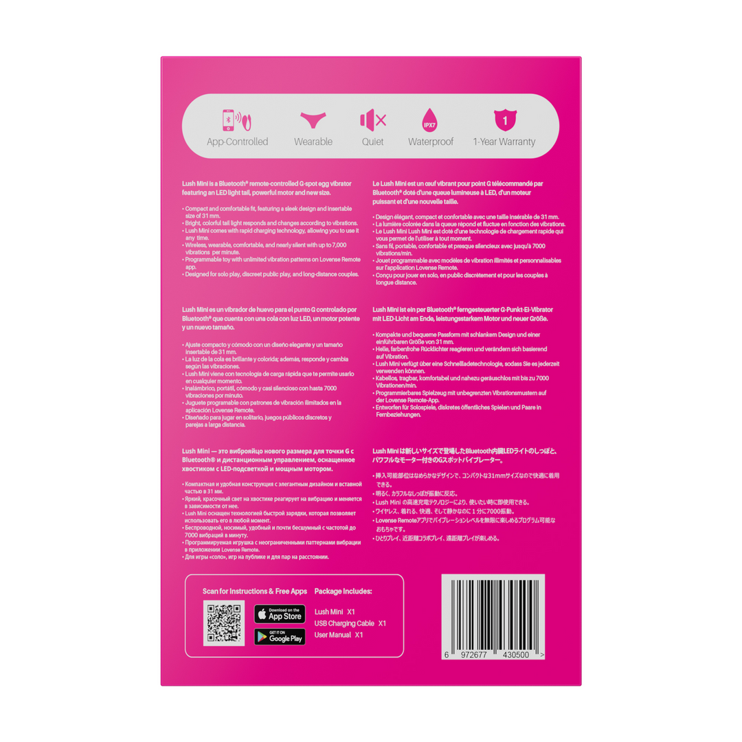 Lush Mini - Powerful Remote-controlled Wearable G-Spot Egg Vibrator - Pink