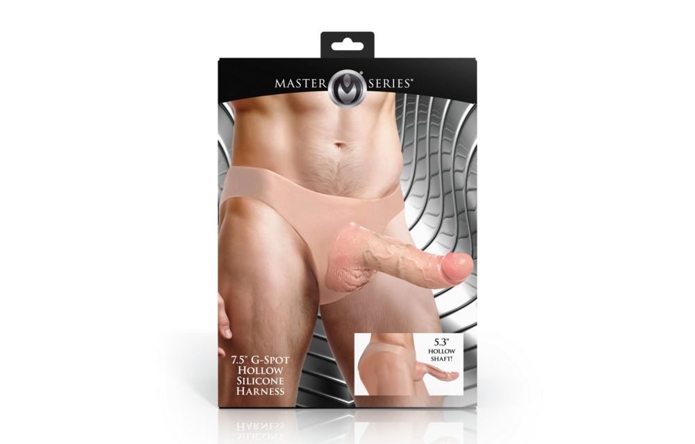 Curved Hollow Silicone Strap-On Harness - 7.5 / 19 cm