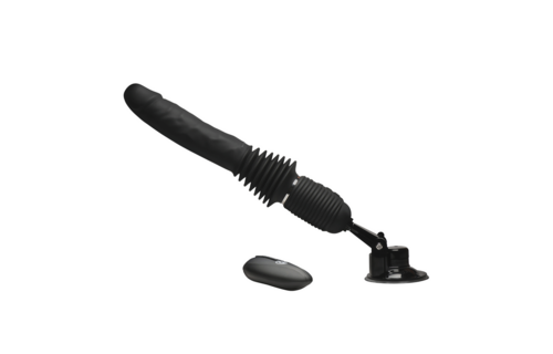 Ultimate Power Pounder - Vibrator und thrusting Silikon-Dildo mit Fernbedienung - Schwarz