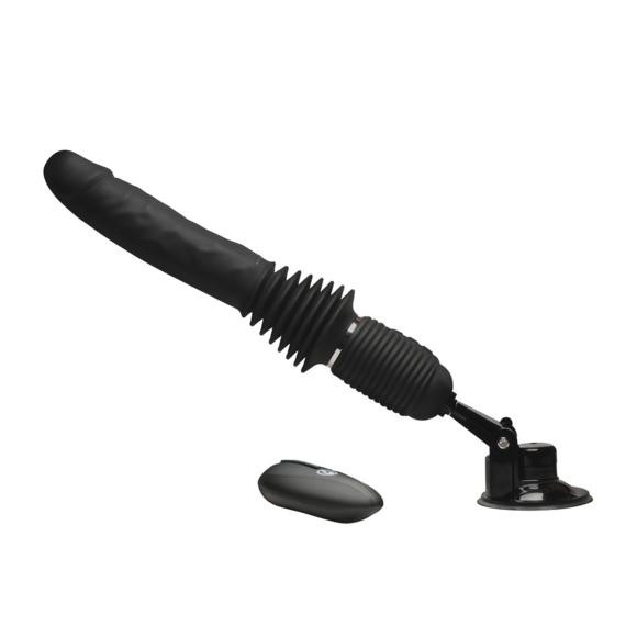 Ultimate Power Pounder - Vibrator und thrusting Silikon-Dildo mit Fernbedienung - Schwarz