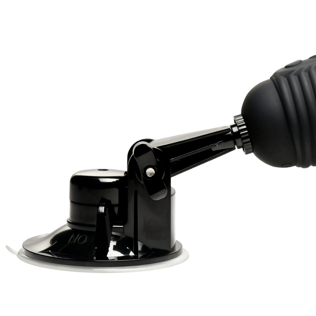 Ultimate Power Pounder - Vibrerende en Duwende Siliconen Dildo met Afstandsbediening - Zwart