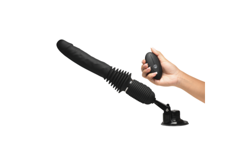 Ultimate Power Pounder - Krachtige Siliconen Dildo Zwart
