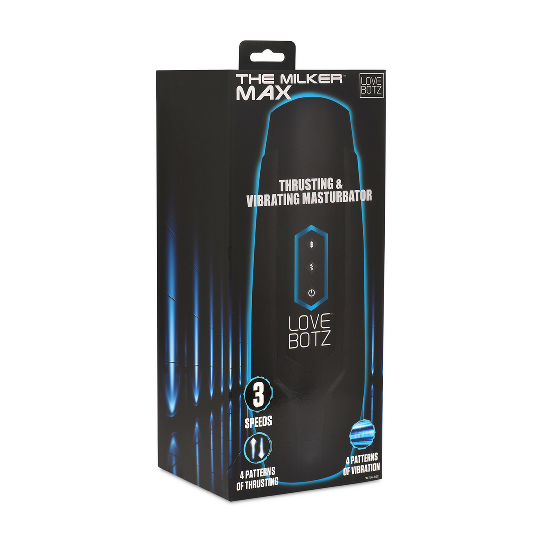 The Milker Max – 14X Vibrating Masturbator Black | XR Brands