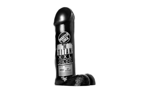 De Titan Dildo XXL 37,7 cm Zwart – XXL Sensatie & Plezier