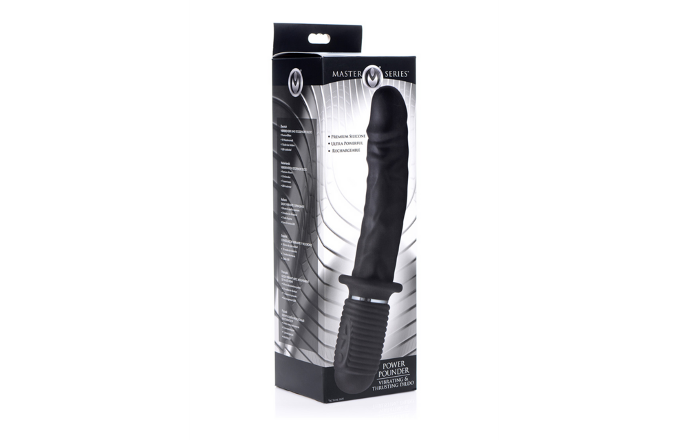 Power Pounder – Leistungsstarker Silikon-Vibrator, schwarz