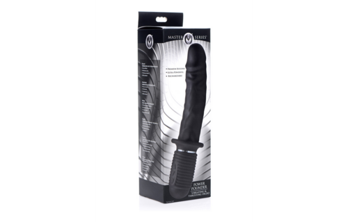 Power Pounder - Powerful Silicone Vibrating Dildo Black