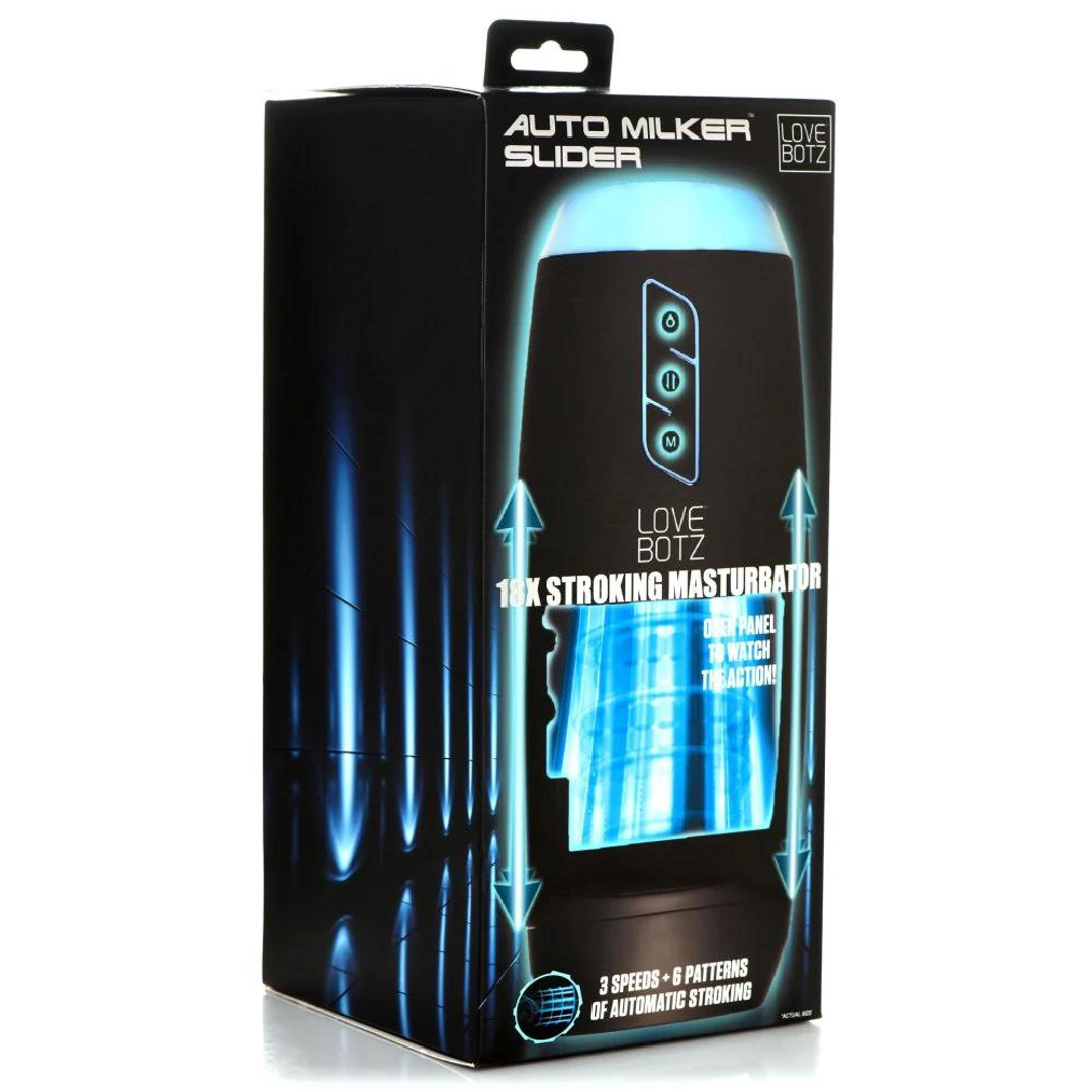 De Milker Slider Masturbator Zwart | 3 Snelheden & 6 Patronen