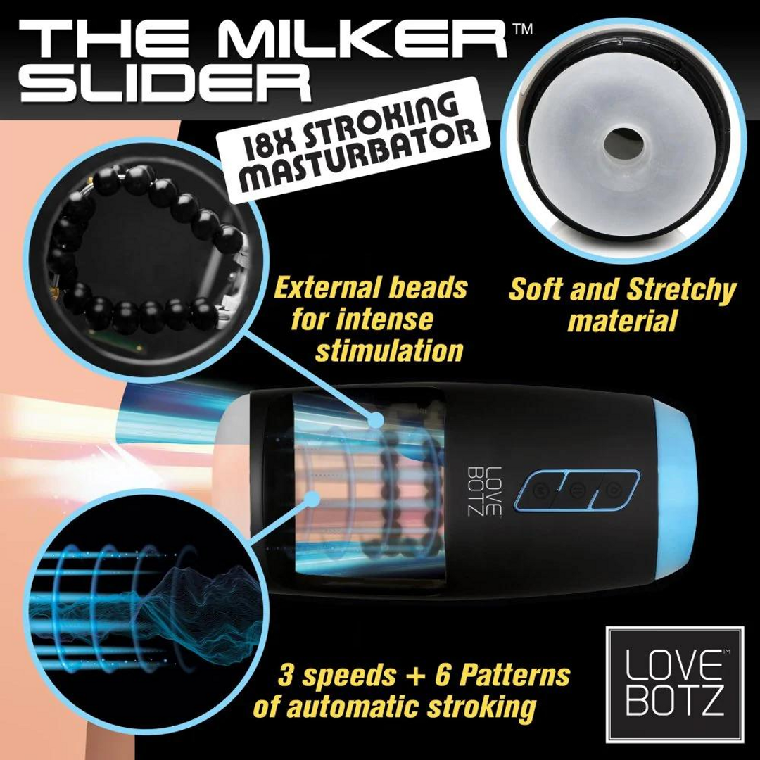 The Milker Slider Masturbator Black | 3 Speeds & 6 Patterns