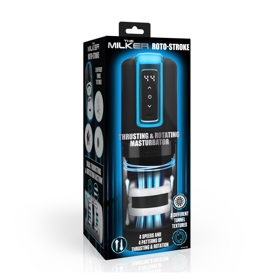 Roto-Stroke Masturbator Black – Push & Twist Pleasure