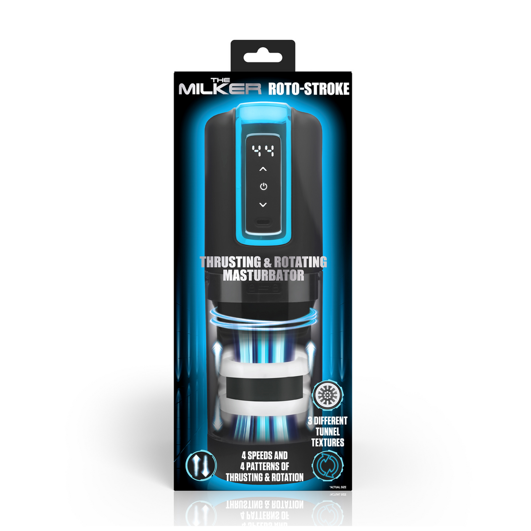 Roto-Stroke Masturbator Black – Push & Twist Pleasure