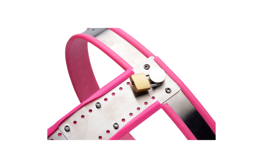 Roestvrijstalen Verstelbare Vrouwen Kinky Chastity Belt - Roze