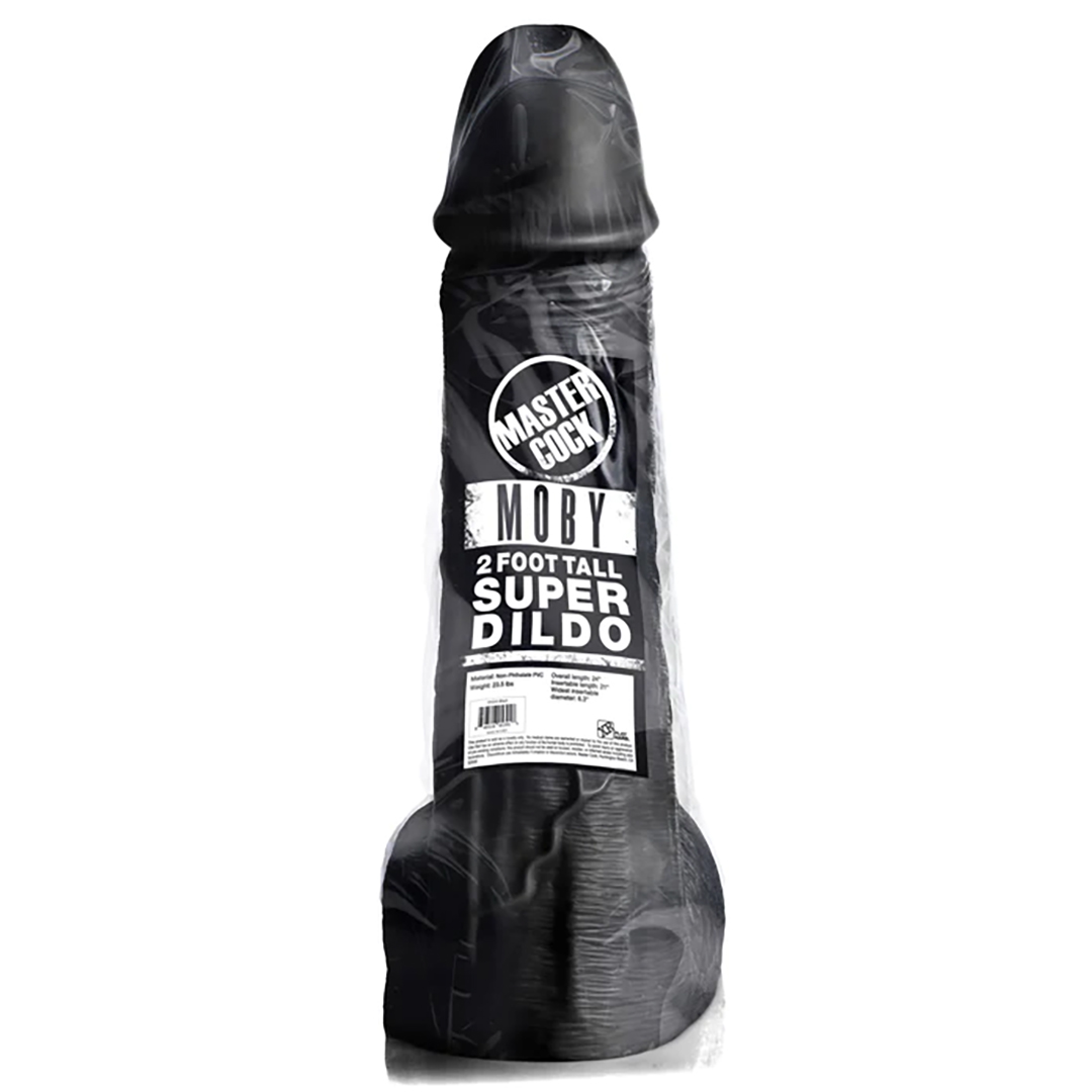 Moby Super Dildo 60 cm Schwarz – XXL Realistisches Vergnügen