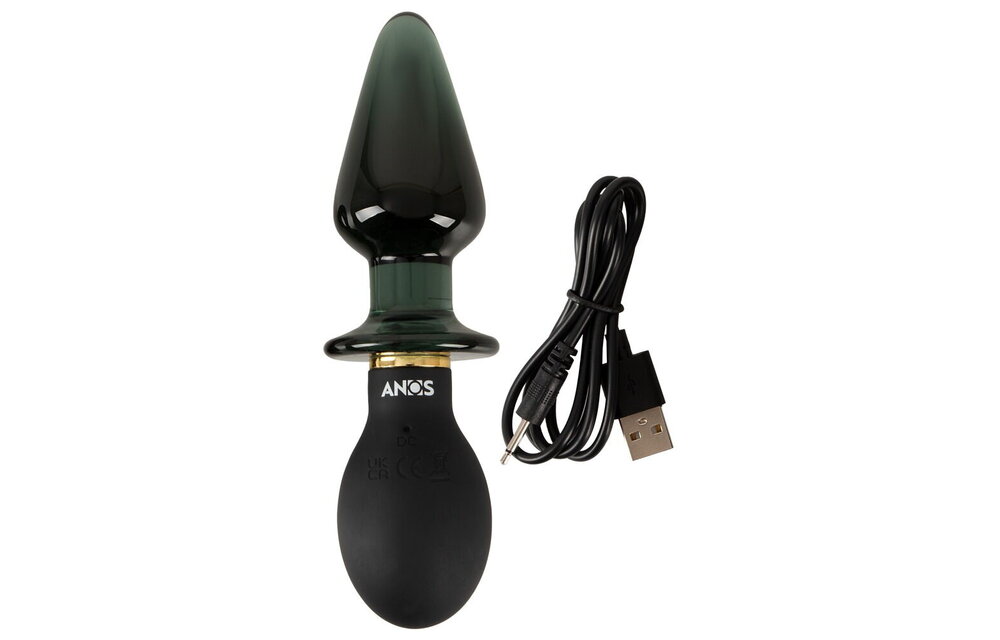 Doppelseitiger Butt Plug 16,6 cm | Vibrierend Silikon & Glas