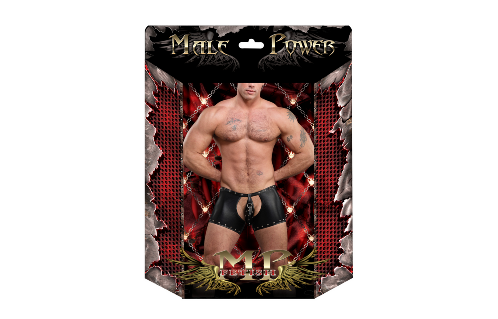 Poseidon Shorts Open Crotch & Removable Thong Black L/XL