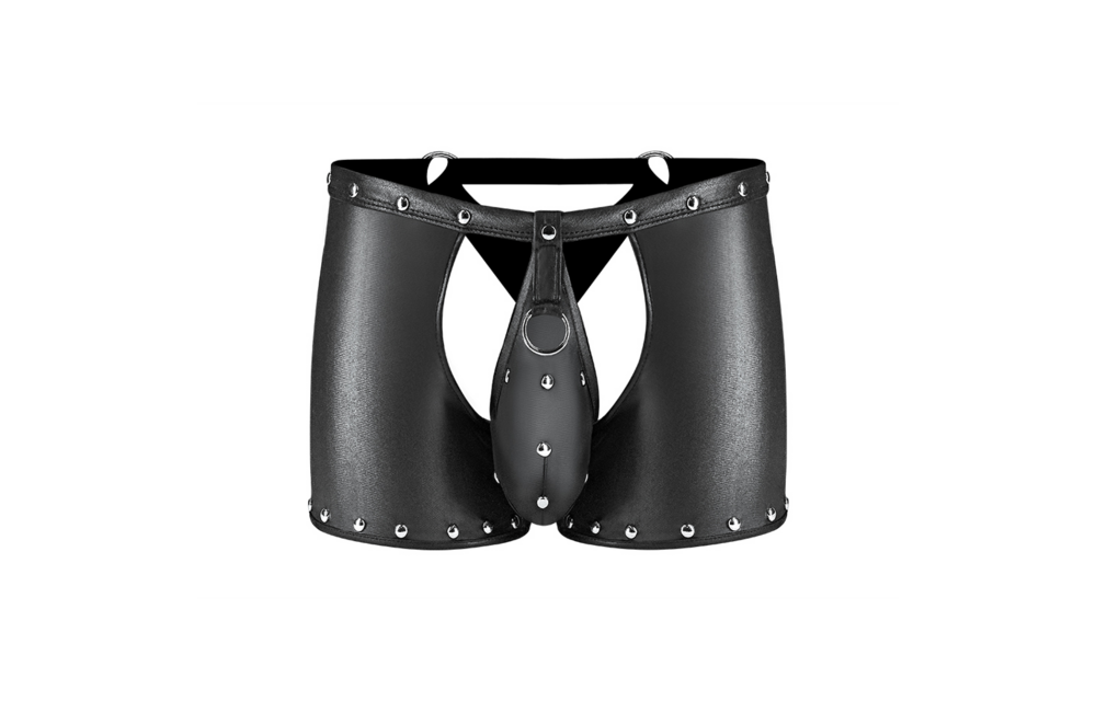 Poseidon Shorts Open Crotch & Removable Thong Black L/XL