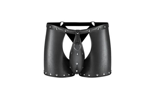 Poseidon Shorts Open Crotch & Removable Thong Black L/XL