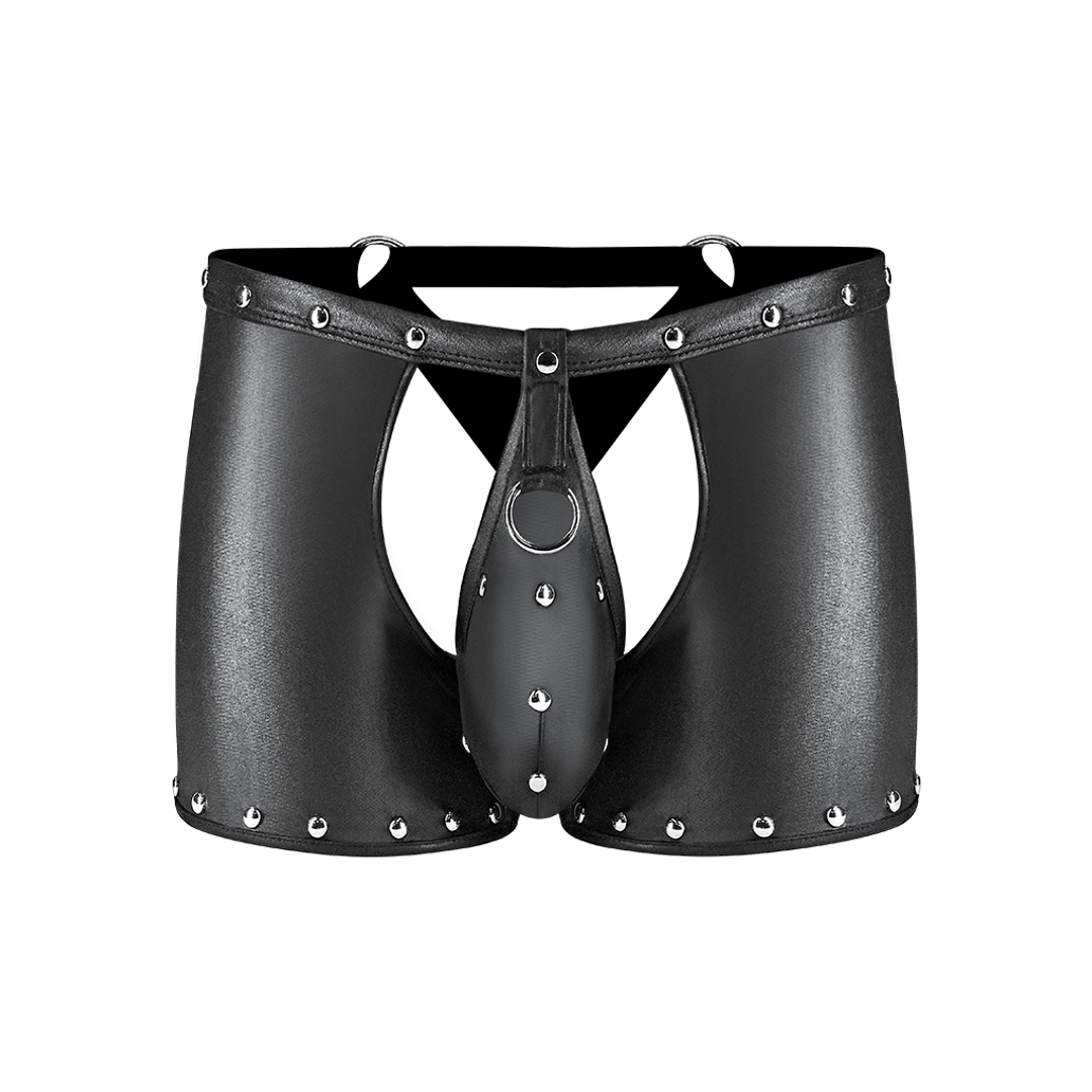 Poseidon Shorts Open Crotch & Removable Thong Black L/XL