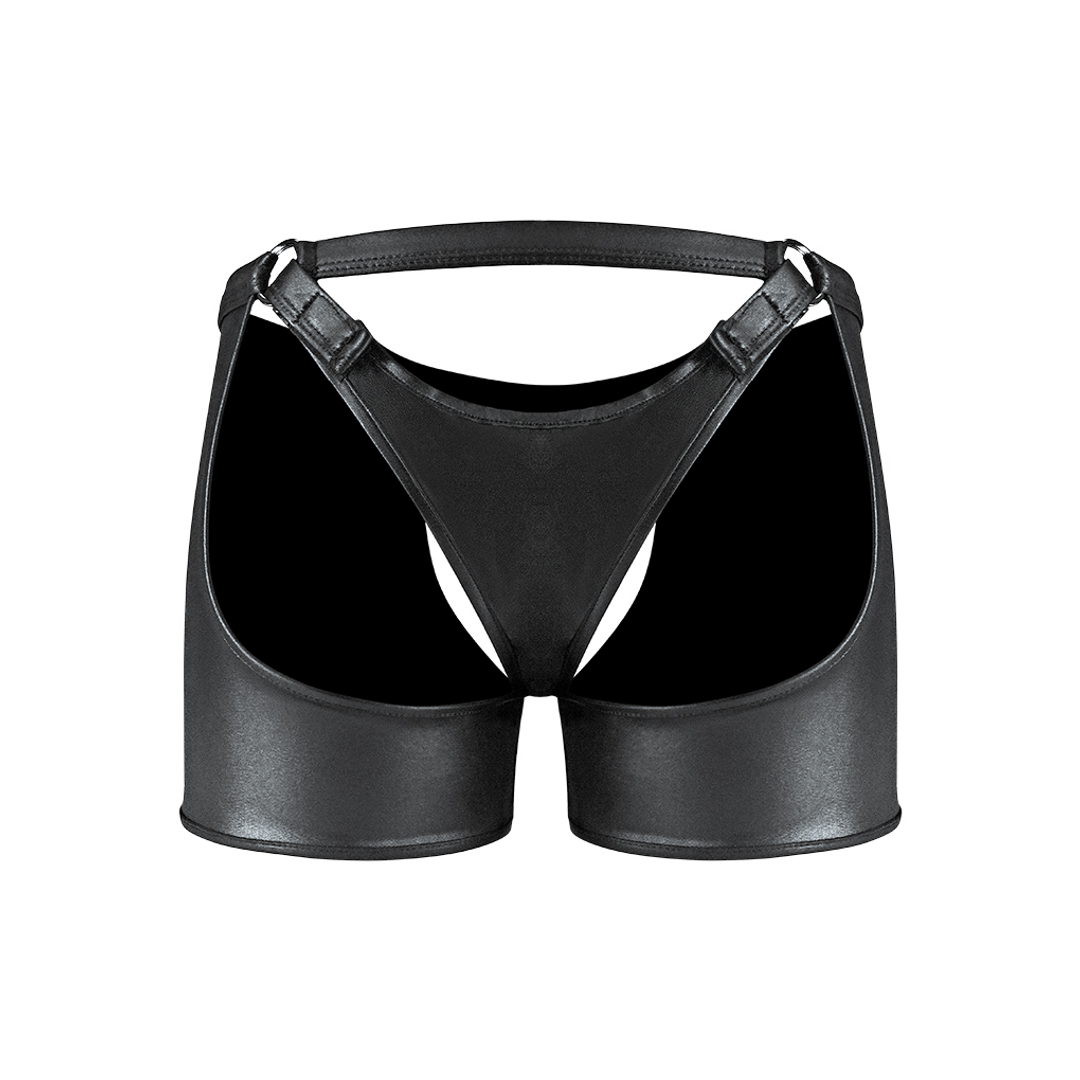 Poseidon - Shorts met Open Kruis en Achterkant met Afneembare String - L/XL - Zwart