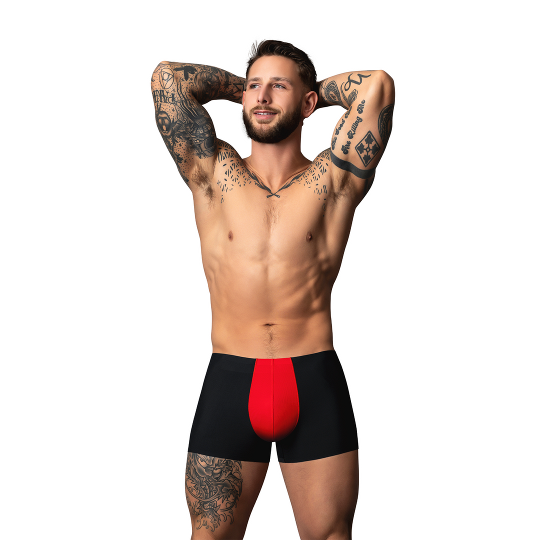 Pouch Short - S - Zwart/Rood