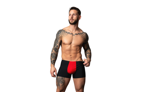 Pouch Short XL Schwarz/Rot | Komfort & Stil Male Power