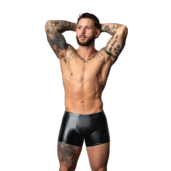 Wetlook Pouch Shorts - S - Black