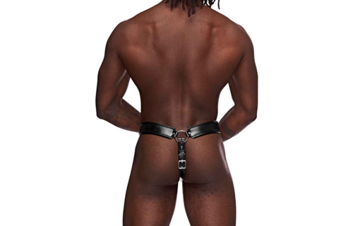 Taurus - Chastity Cage Thong aus Kunstleder - Einheitsgröße - Schwarz