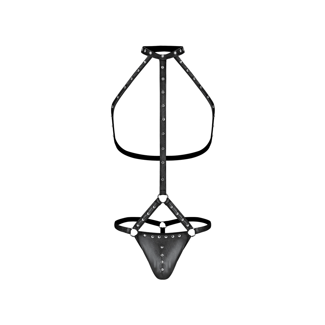 Gladiator Tanga Harness mit Choker L/XL Schwarz – Male Power