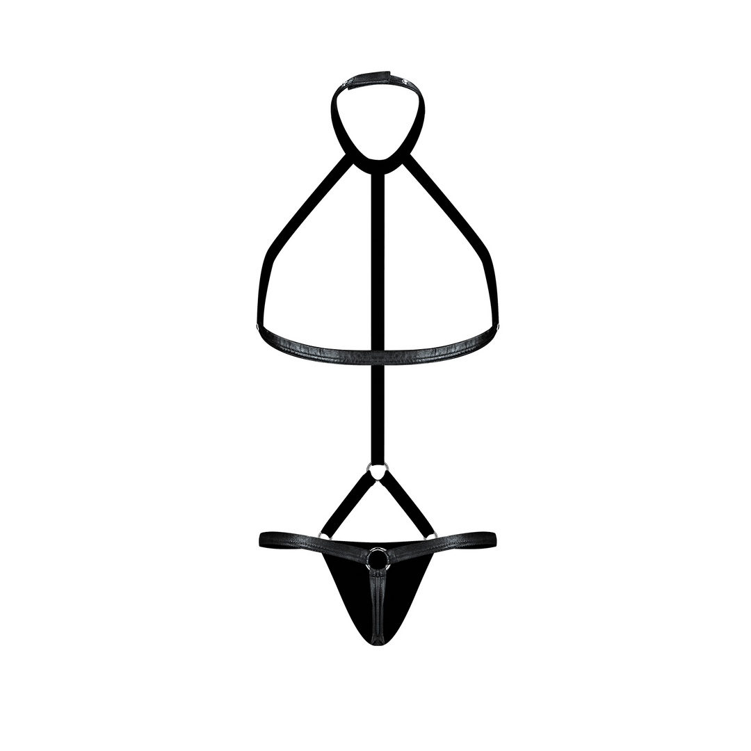 Gladiator Tanga Harness mit Choker L/XL Schwarz – Male Power