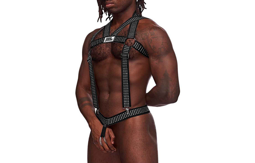 Elastic Harness With Studs Black - Cool & Adjustable | Male Power