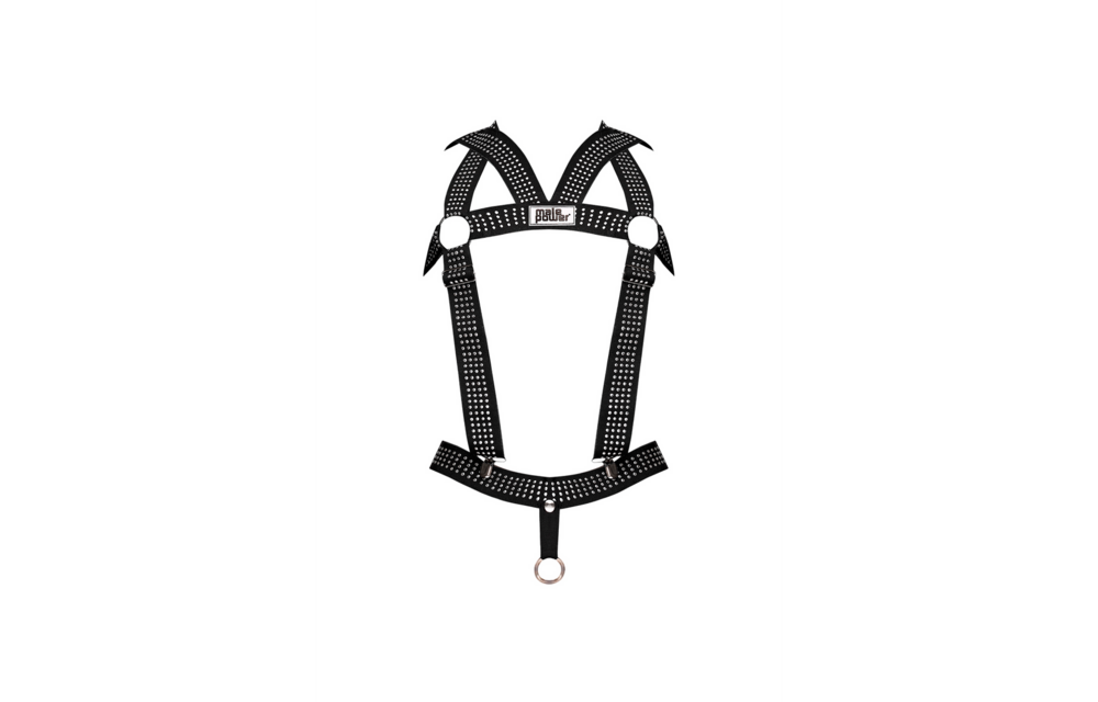 Elastic Harness with Studs - One Size - Black