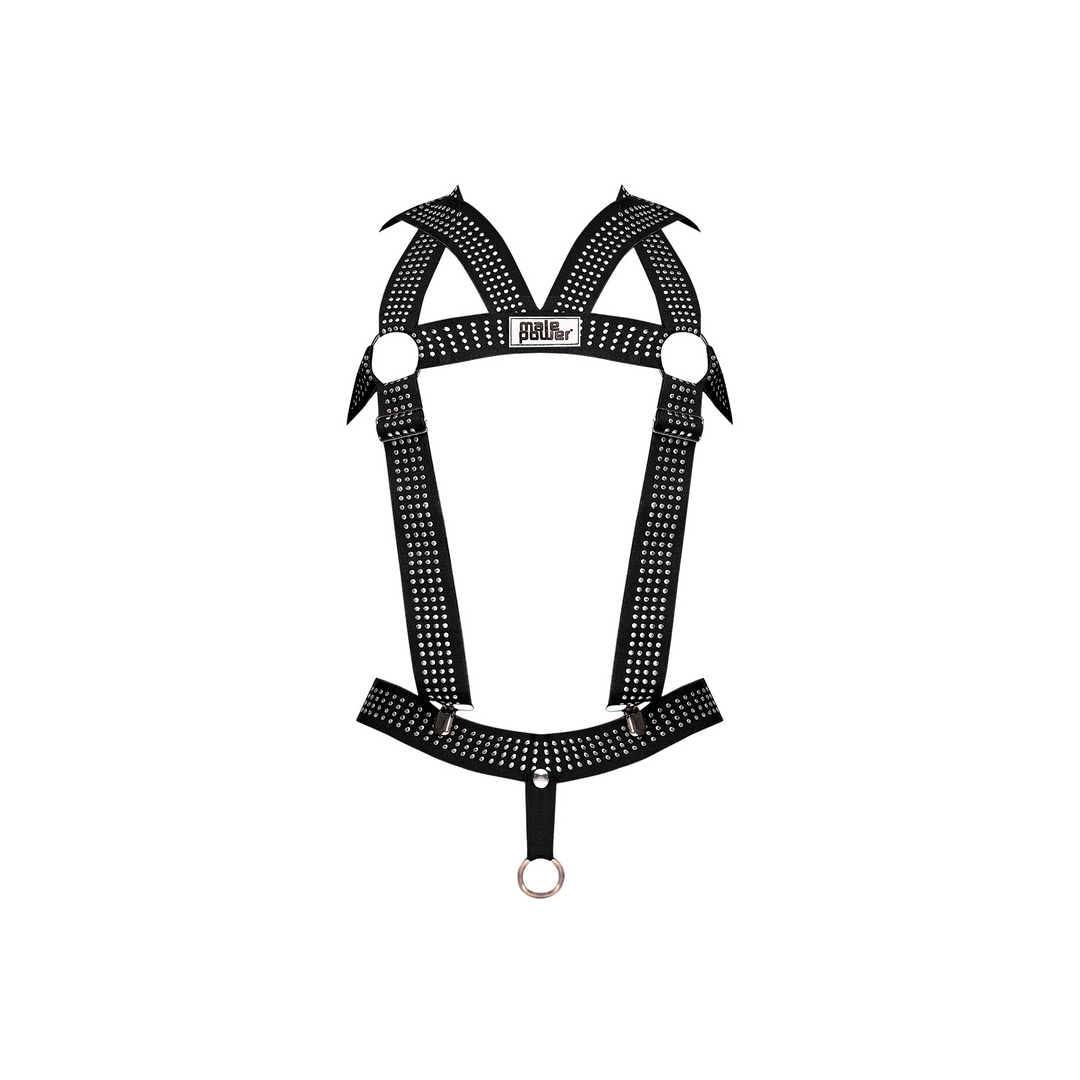 Elastischer Harness mit Nieten Schwarz – Cool & Verstellbar | Male Power