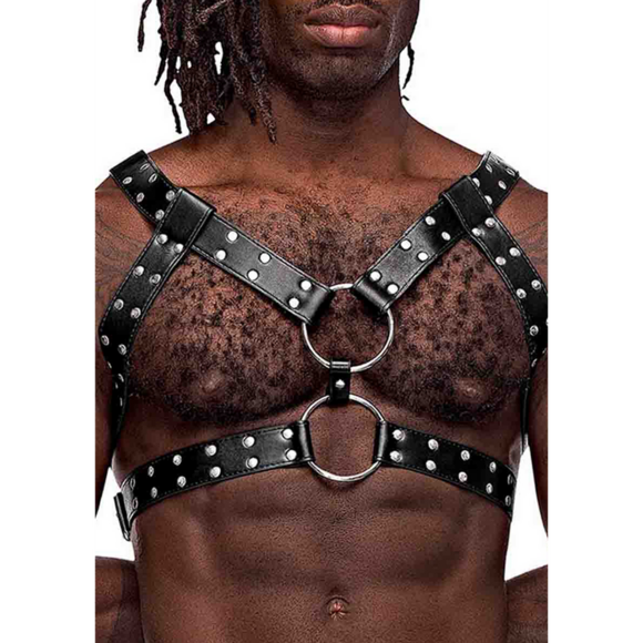 Twin Black Imitation Leather Harness | Verstellbar & Cool