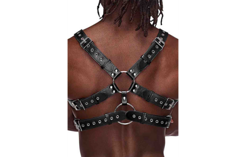 Twin Black Imitation Leather Harness | Verstellbar & Cool