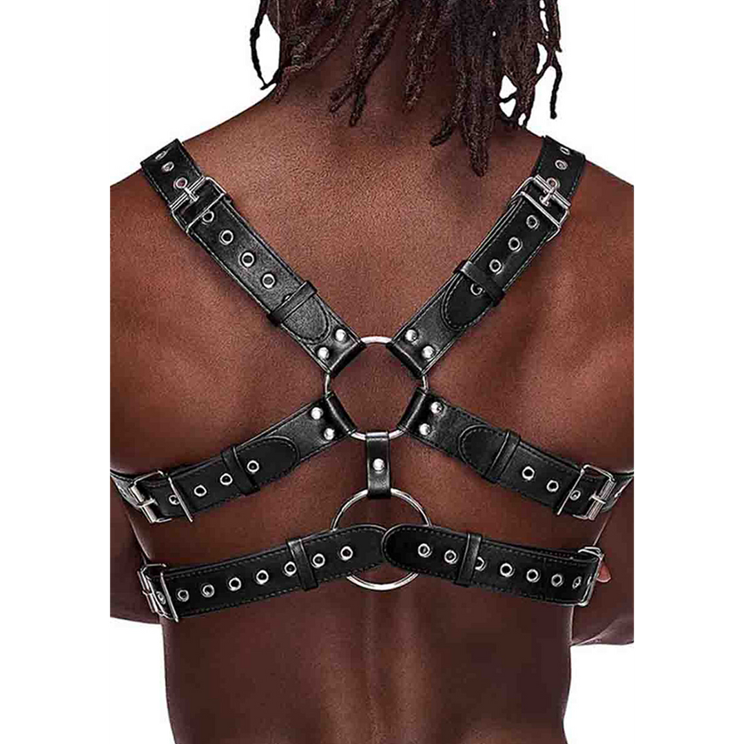 Twin Black Imitation Leather Harness | Verstellbar & Cool