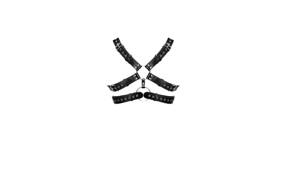 Twin Black Imitation Leather Harness | Verstellbar & Cool