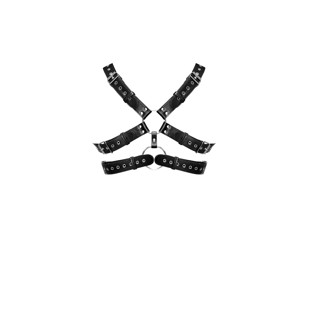 Twins Black Imitation Leather Harness | Adjustable & Cool