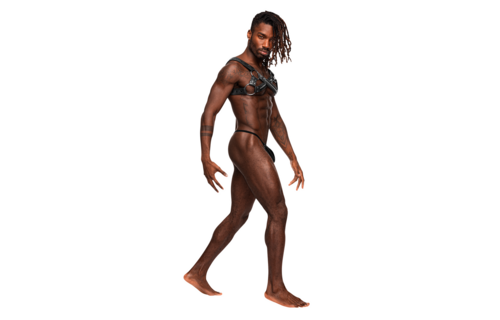 Virgo - Imitation Leather Harness - One Size - Black