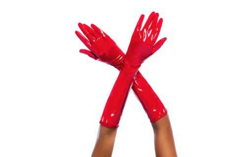 Cruella - Hoogglans Handschoenen - L/XL - Glanzend Rood