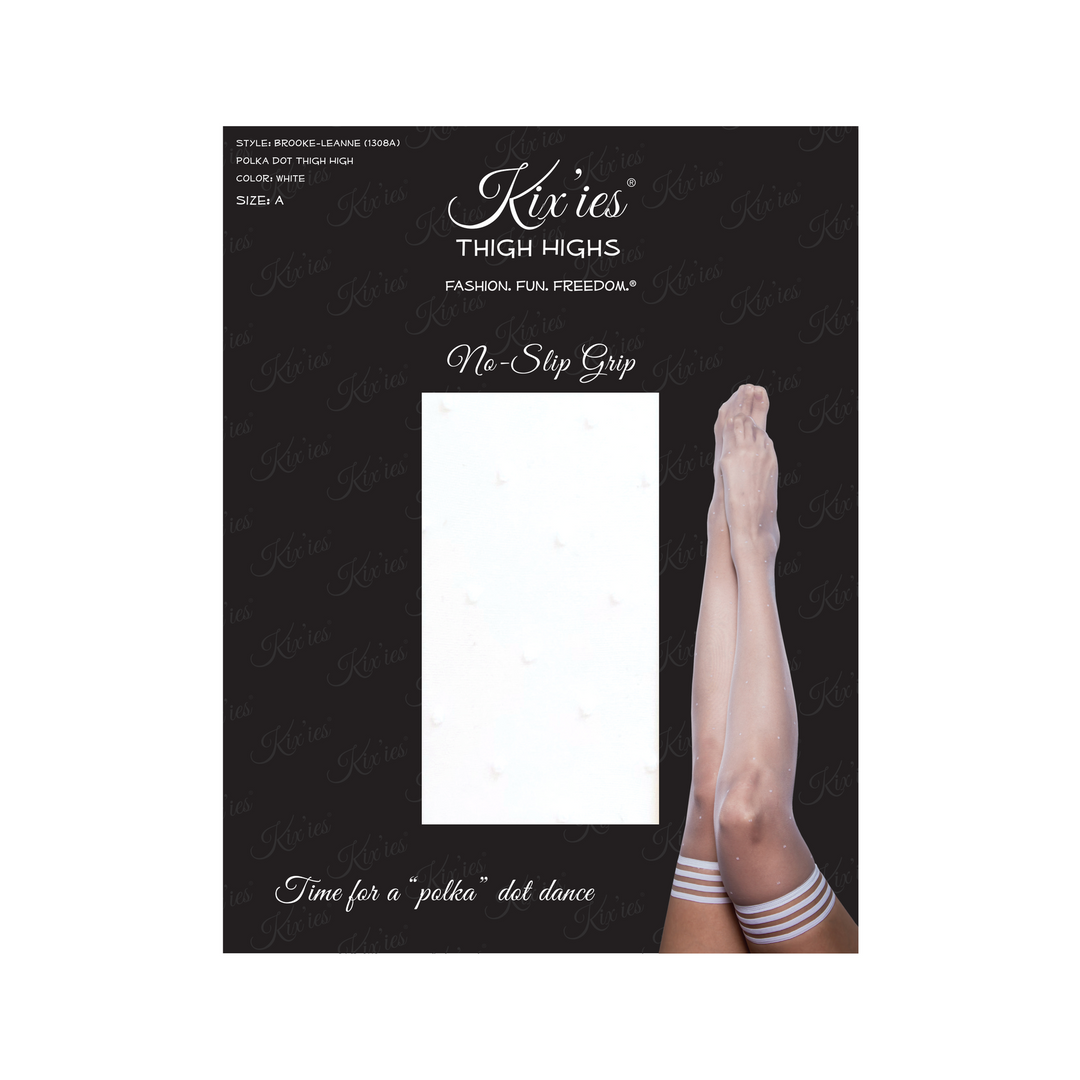 Brooke Leanne Thigh High White - Retro Kix'Ies Stockings B