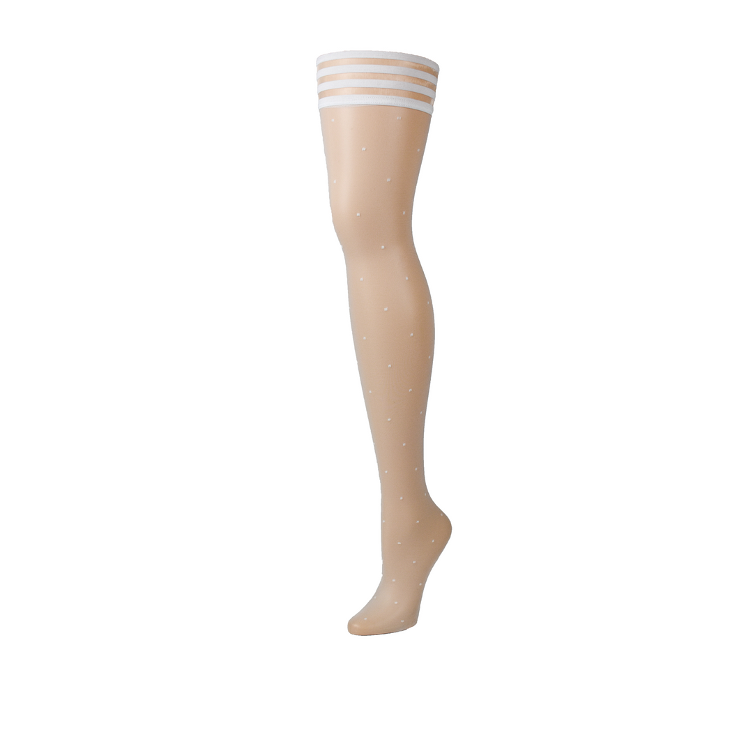 Brooke Leanne Thigh High White - Retro Kix'Ies Stockings B