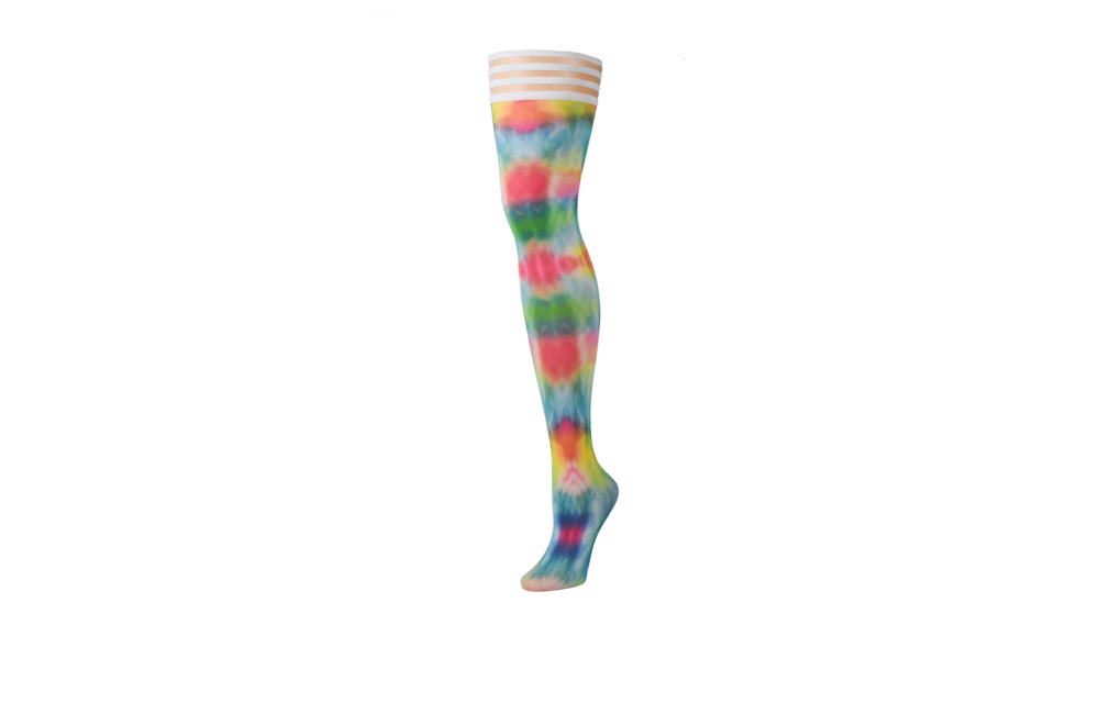 Gilly Overknee-Strümpfe Rainbow | Trendiger Tie-Dye-Stil