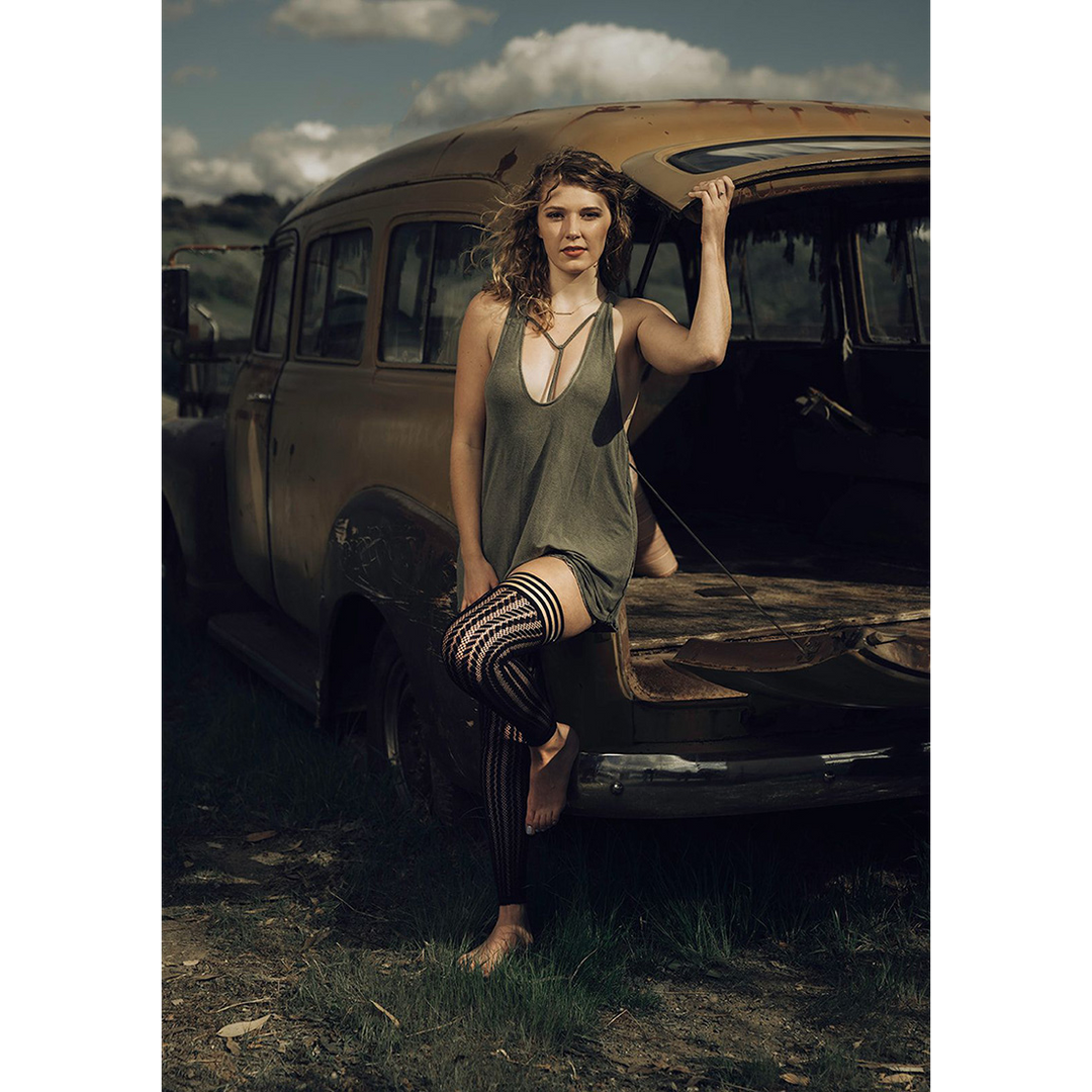 Lindsay Dijhoog B Schwarz | Stilvolle fußlose Overknee-Strümpfe