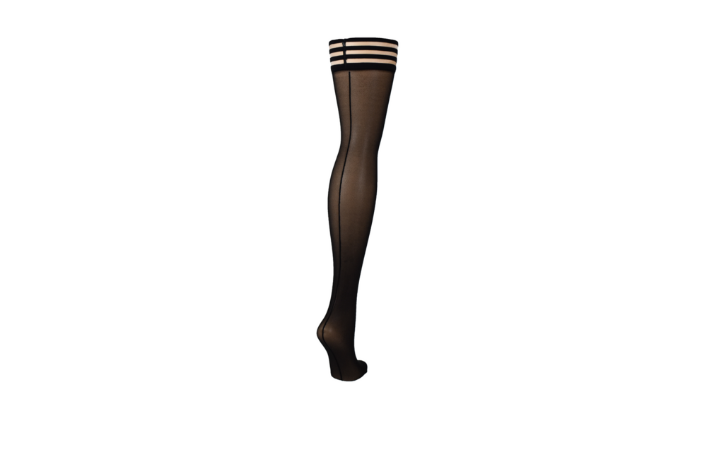 Lois Thigh High C Black | Sexy Kix'Ies Stay-Ups With Seam