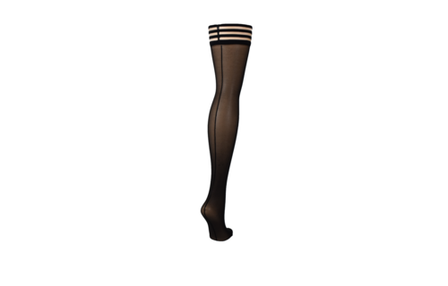 Lois Thigh High C Black | Sexy Kix'Ies Stay-Ups With Seam