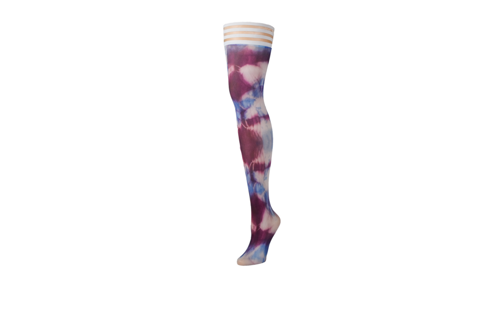 Madisen Thigh High B Blue | Comfortable & Trendy Tie-Dye Stockings