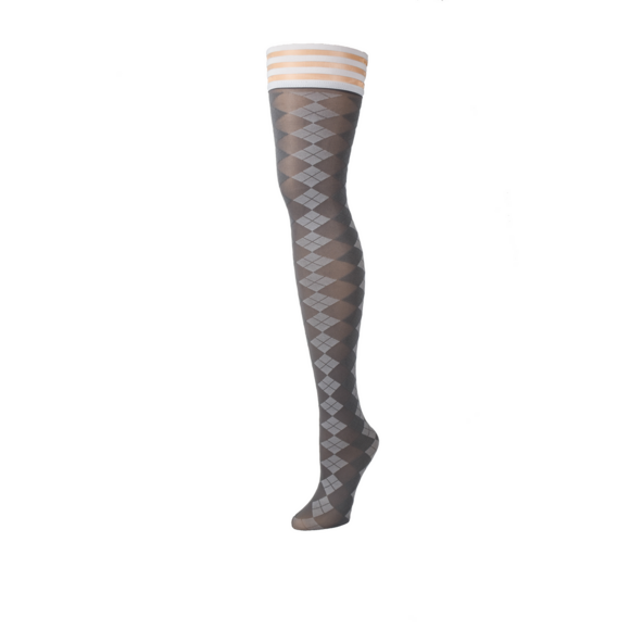 Par 4 Thigh High C Grau | Stilvolle Kix'Ies Golfstrümpfe